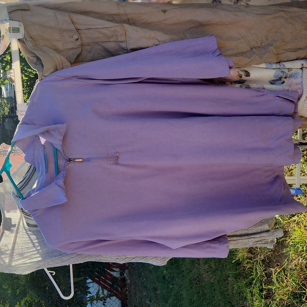LIZ AND ME LAVENDER TOP HALF ZIPPER FRONT GOOD PREOWNED CONDITION FITS SIZE 1X
